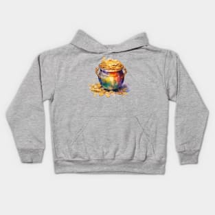 Pot o' Gold in watercolor Kids Hoodie